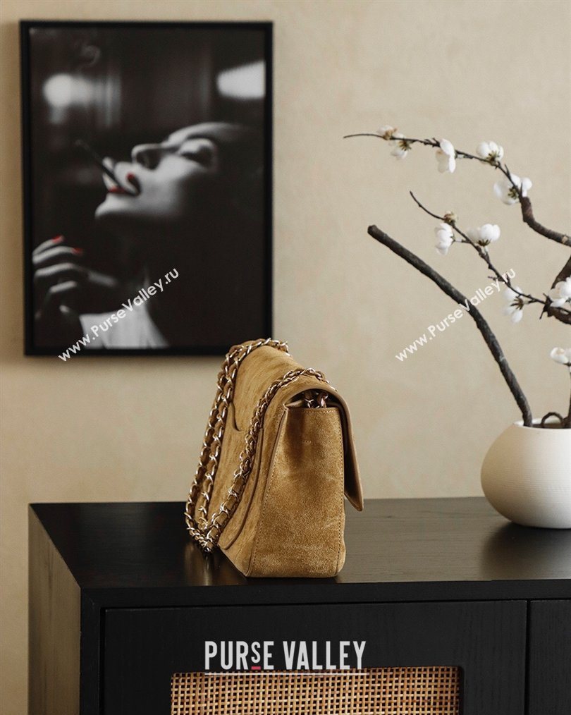 Chanel Matthieu Blazy Flap Bag in Quilted Suede Light Brown 2026 CH020301 (yezi-260203051)