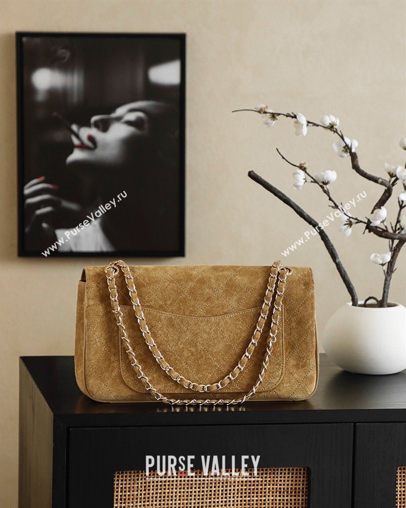 Chanel Matthieu Blazy Flap Bag in Quilted Suede Light Brown 2026 CH020301 (yezi-260203051)