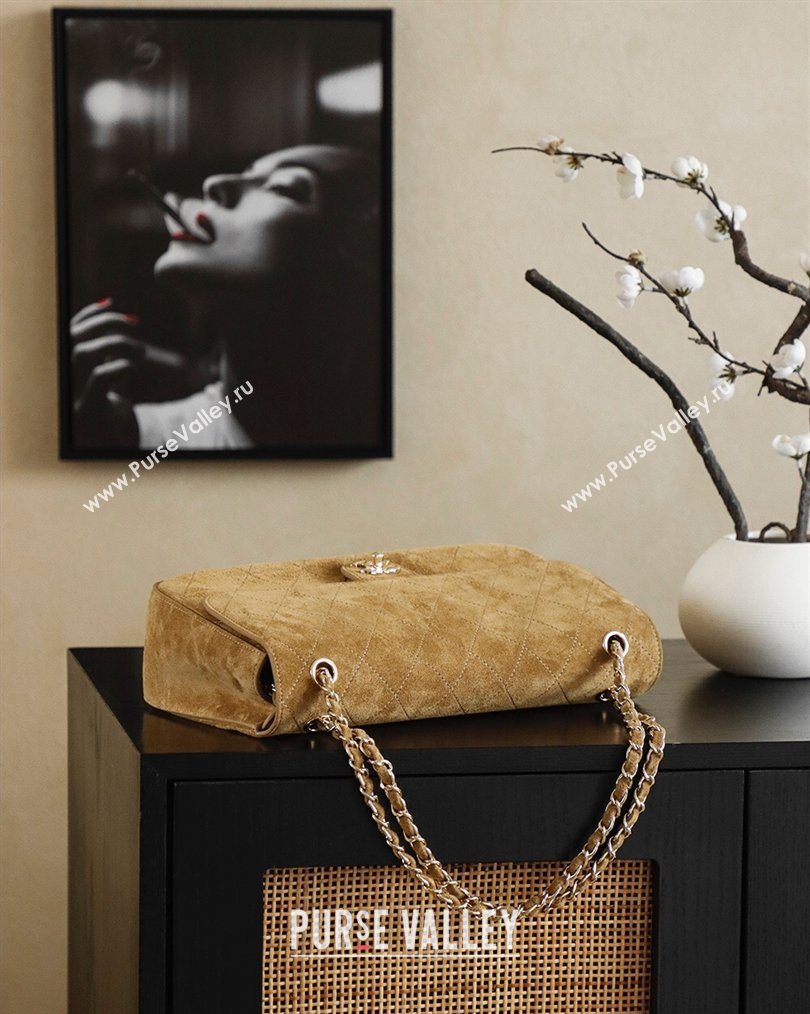 Chanel Matthieu Blazy Flap Bag in Quilted Suede Light Brown 2026 CH020301 (yezi-260203051)