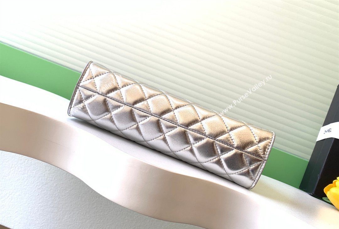 Chanel Lambskin Leather Hobo Bag Silver 2026 AS6045 (yezi-260204024)