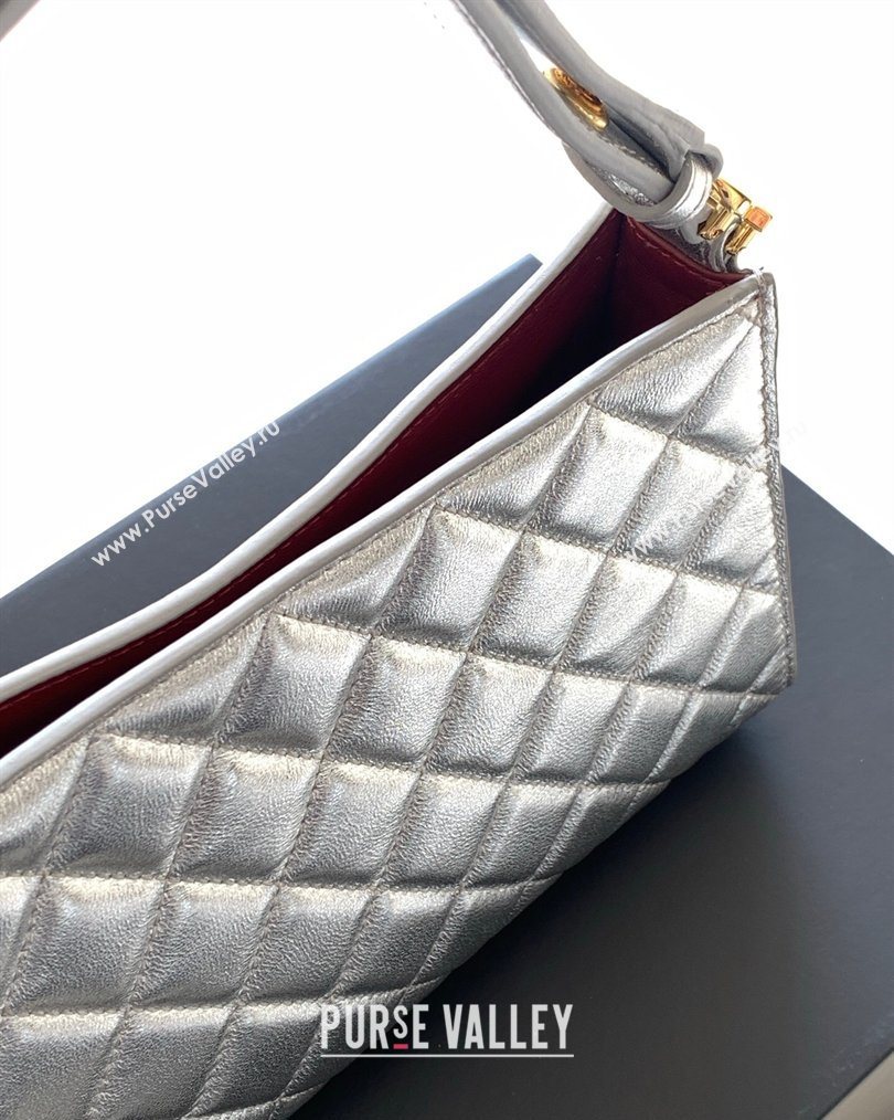 Chanel Lambskin Leather Hobo Bag Silver 2026 AS6045 (yezi-260204024)