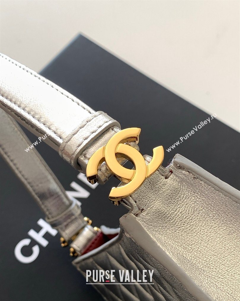 Chanel Lambskin Leather Hobo Bag Silver 2026 AS6045 (yezi-260204024)