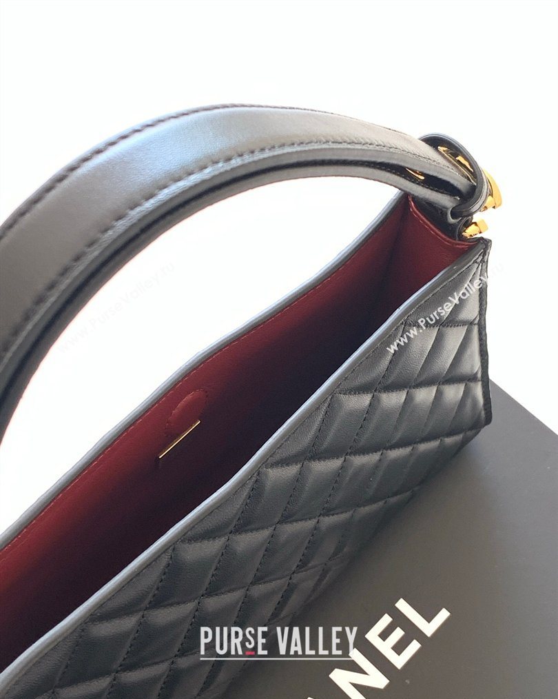 Chanel Lambskin Leather Hobo Bag Black 2026 AS6045 (yezi-260204025)