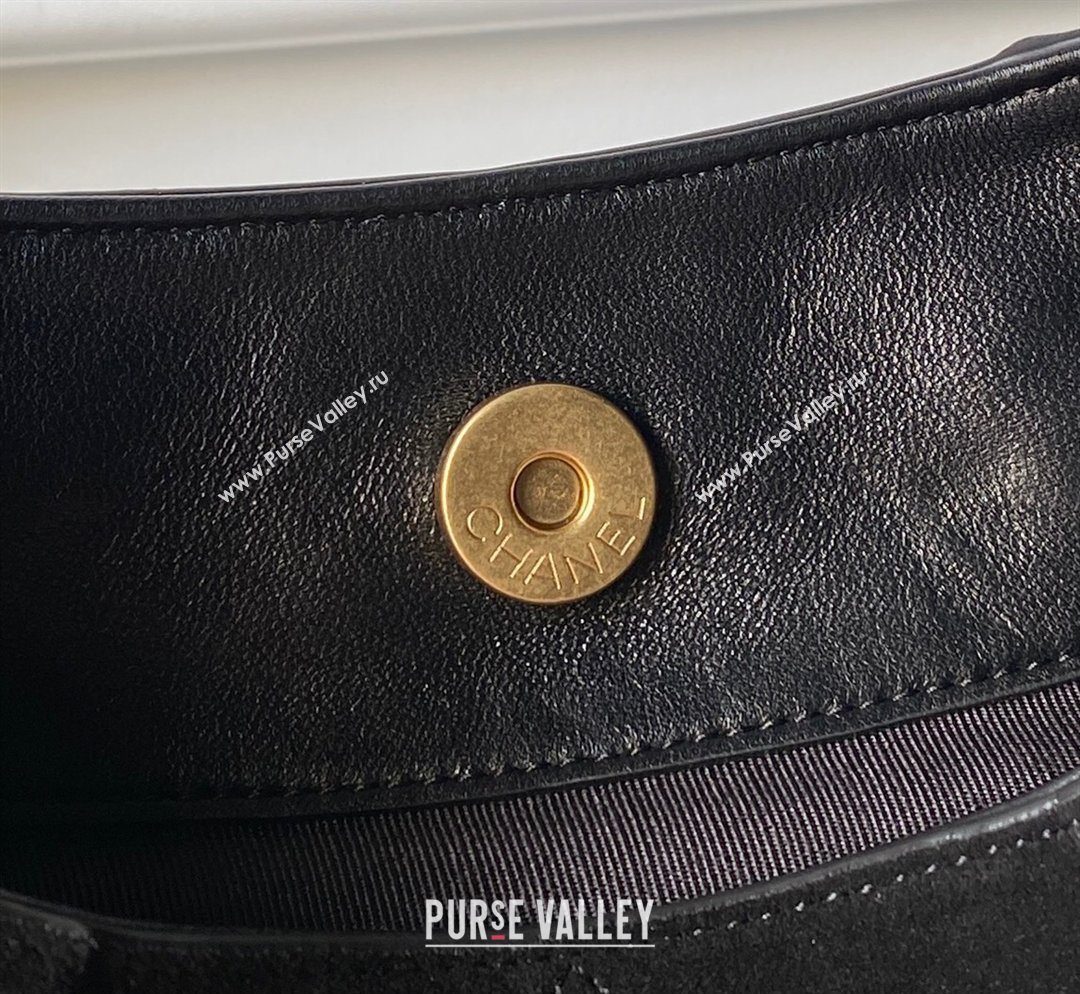 Chanel Suede Small Hobo Bag Black 2026 AS5970 (yezi-260204004)