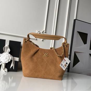 Chanel Suede Small Hobo Bag Light Brown 2026 AS5970 (yezi-260204005)
