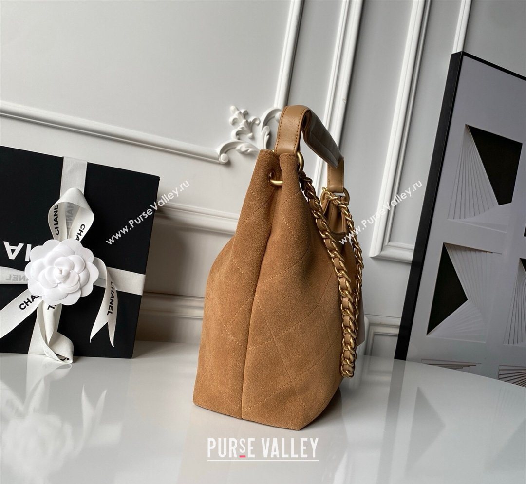 Chanel Suede Small Hobo Bag Light Brown 2026 AS5970 (yezi-260204005)