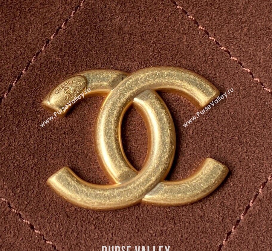 Chanel Suede Small Hobo Bag Dark Brown 2026 AS5970 (yezi-260204006)