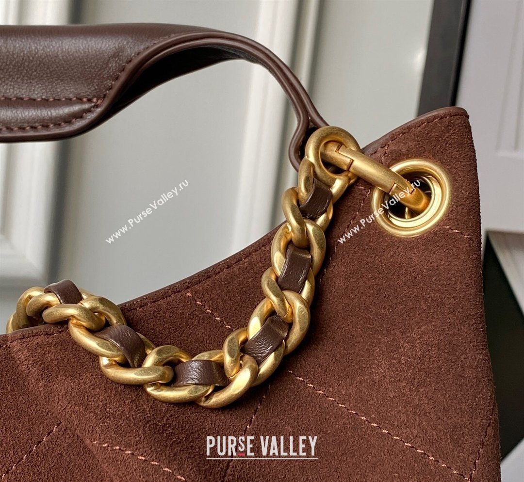 Chanel Suede Small Hobo Bag Dark Brown 2026 AS5970 (yezi-260204006)