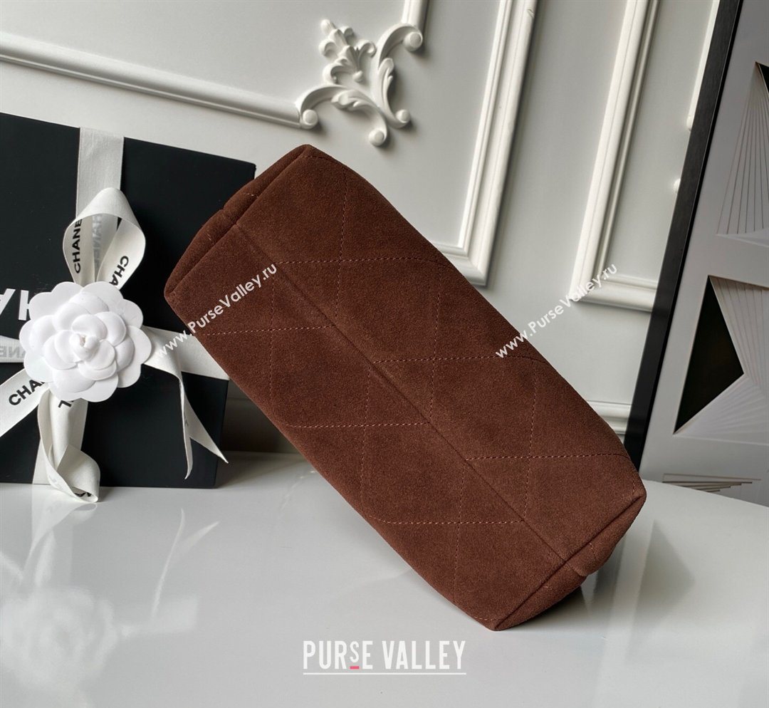 Chanel Suede Small Hobo Bag Dark Brown 2026 AS5970 (yezi-260204006)