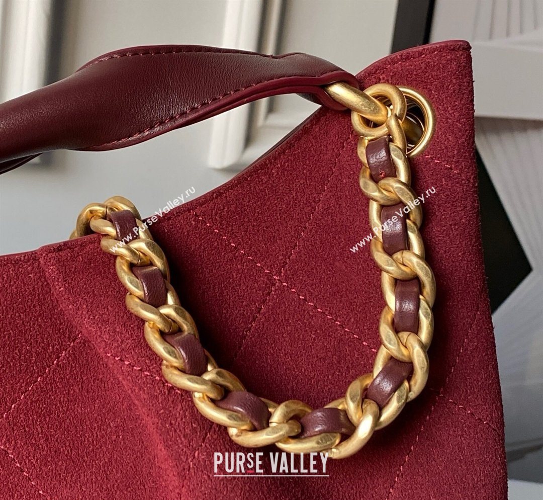 Chanel Suede Small Hobo Bag Red 2026 AS5970 (yezi-260204007)