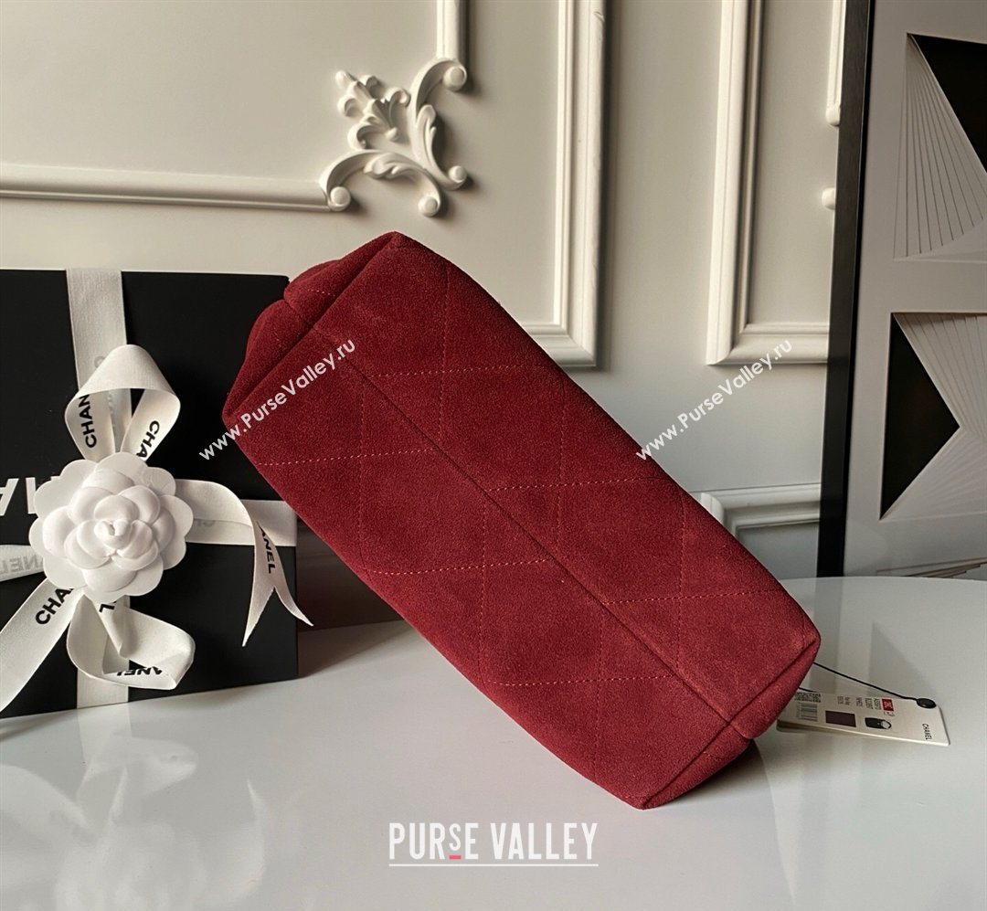 Chanel Suede Small Hobo Bag Red 2026 AS5970 (yezi-260204007)