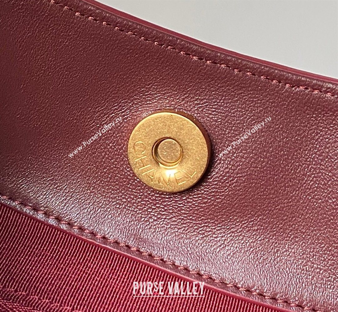 Chanel Suede Small Hobo Bag Red 2026 AS5970 (yezi-260204007)