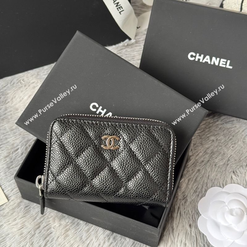Chanel Grained Calfskin Leather Classic Zipped Coin Purse Black 2026 AP0216 (SSZ-260204026)