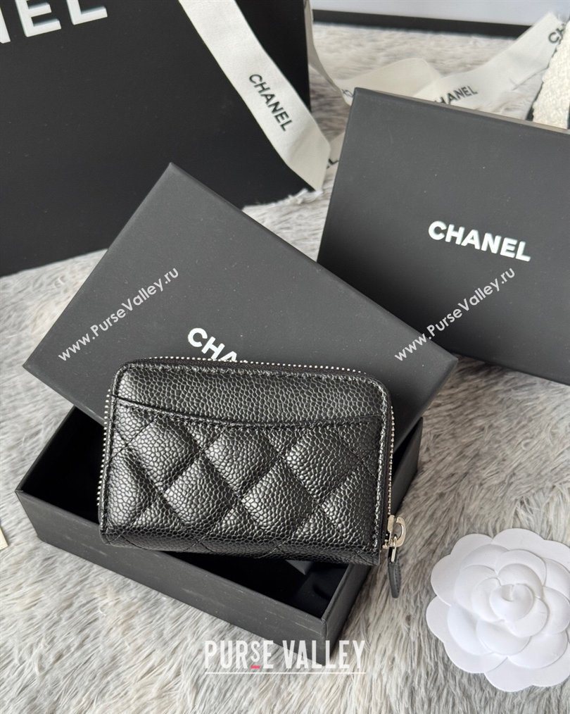 Chanel Grained Calfskin Leather Classic Zipped Coin Purse Black 2026 AP0216 (SSZ-260204026)