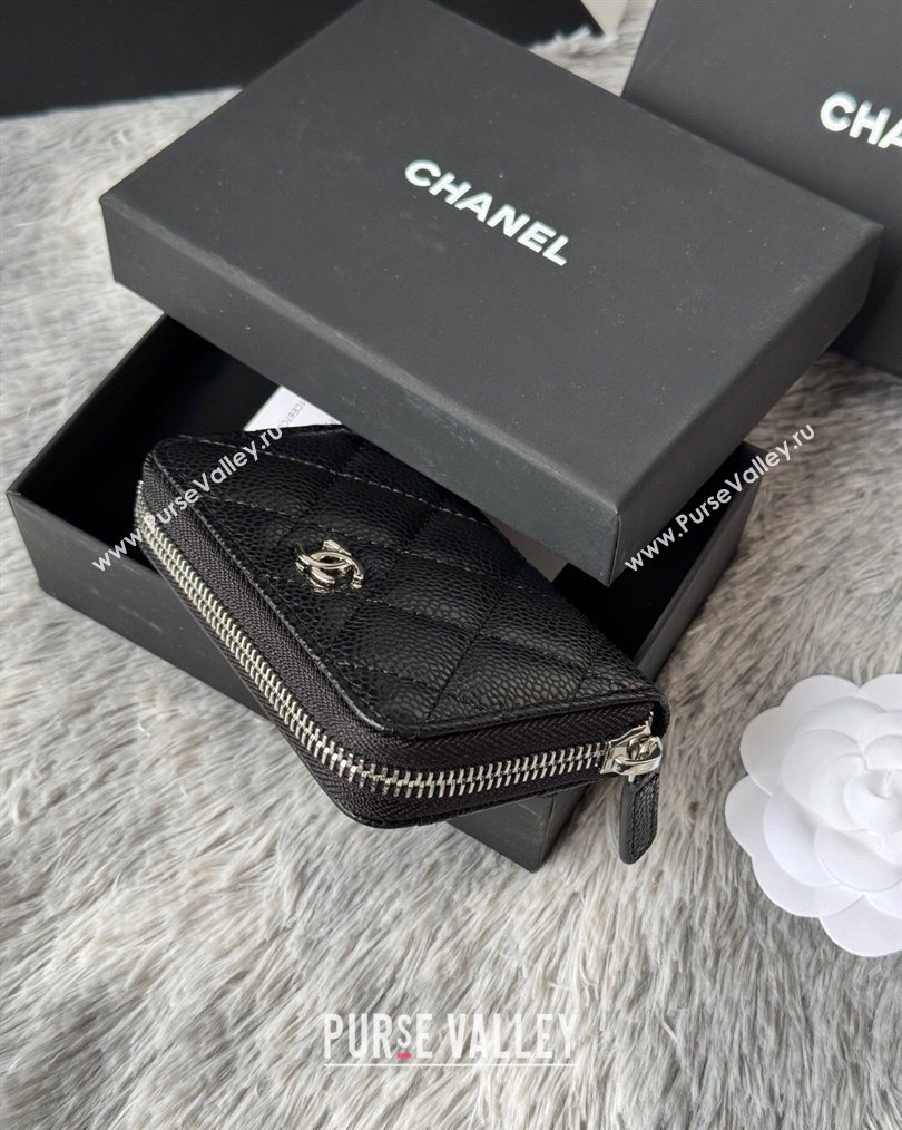 Chanel Grained Calfskin Leather Classic Zipped Coin Purse Black 2026 AP0216 (SSZ-260204026)