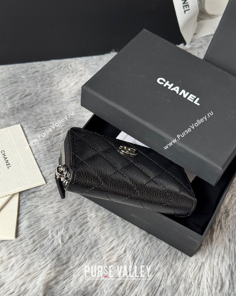 Chanel Grained Calfskin Leather Classic Zipped Coin Purse Black 2026 AP0216 (SSZ-260204026)