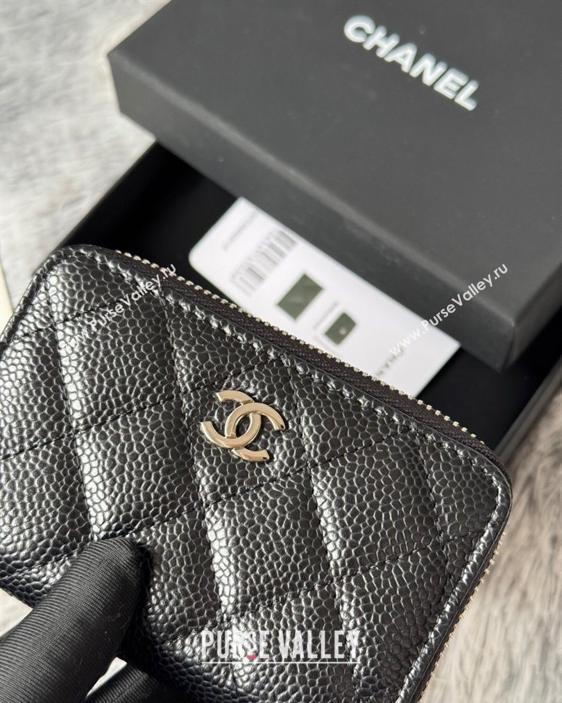 Chanel Grained Calfskin Leather Classic Zipped Coin Purse Black 2026 AP0216 (SSZ-260204026)
