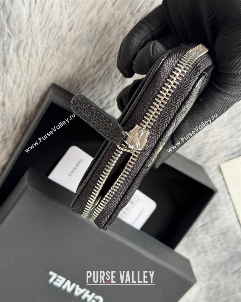 Chanel Grained Calfskin Leather Classic Zipped Coin Purse Black 2026 AP0216 (SSZ-260204026)