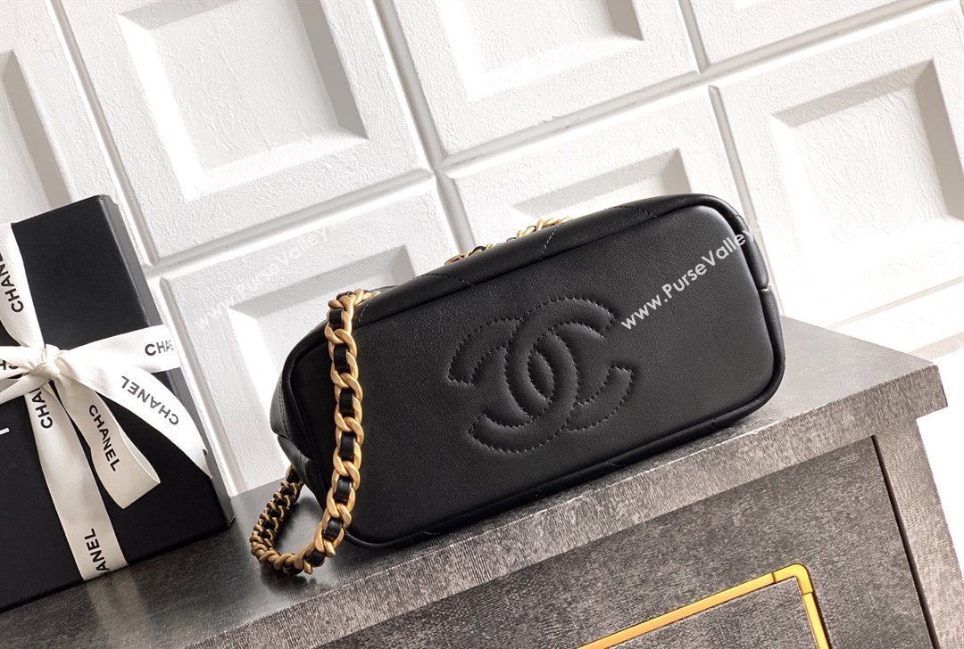 Chanel Calfskin Leather Small Shopping Bag Black 2026 AS6132 (yezi-260204055)