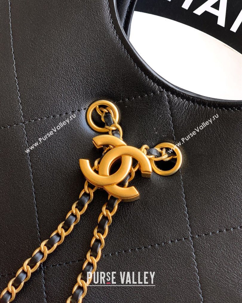 Chanel Calfskin Leather Small Shopping Bag Black 2026 AS6132 (yezi-260204055)