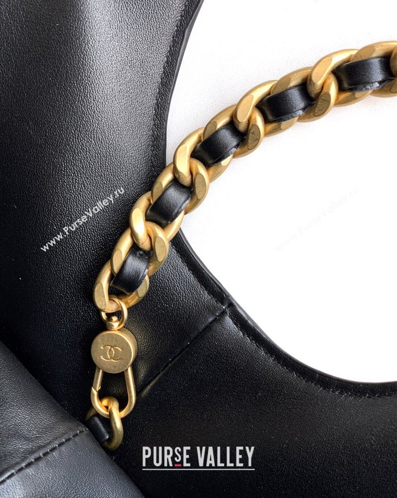 Chanel Calfskin Leather Small Shopping Bag Black 2026 AS6132 (yezi-260204055)