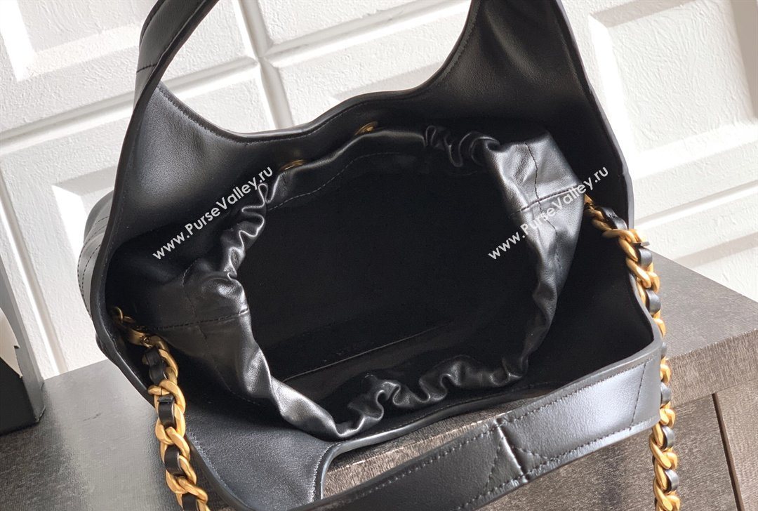 Chanel Calfskin Leather Small Shopping Bag Black 2026 AS6132 (yezi-260204055)