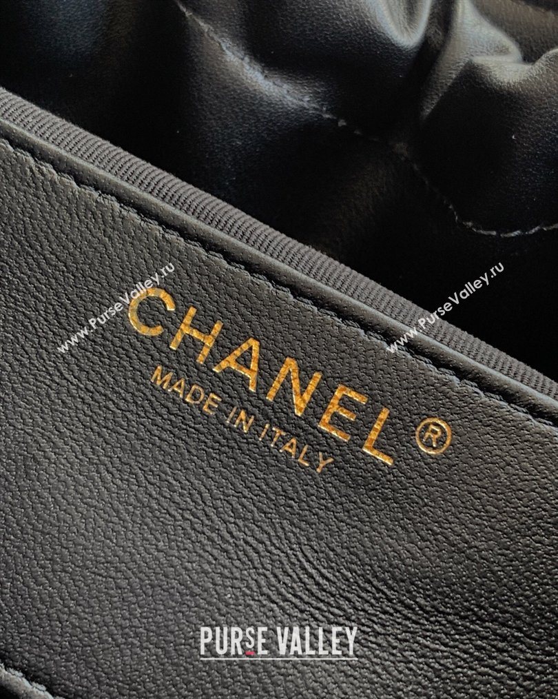 Chanel Calfskin Leather Small Shopping Bag Black 2026 AS6132 (yezi-260204055)