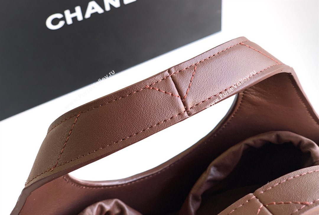 Chanel Calfskin Leather Small Shopping Bag Coffee 2026 AS6132 (yezi-260204056)