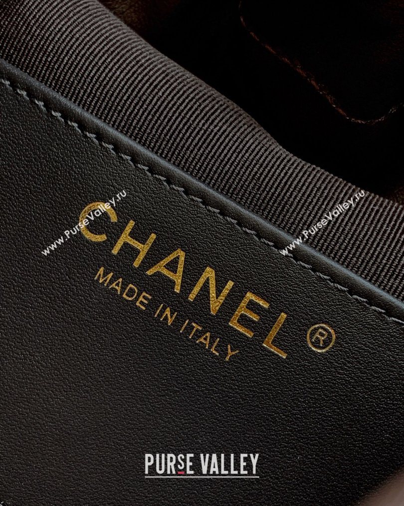 Chanel Calfskin Leather Small Shopping Bag Coffee 2026 AS6132 (yezi-260204056)