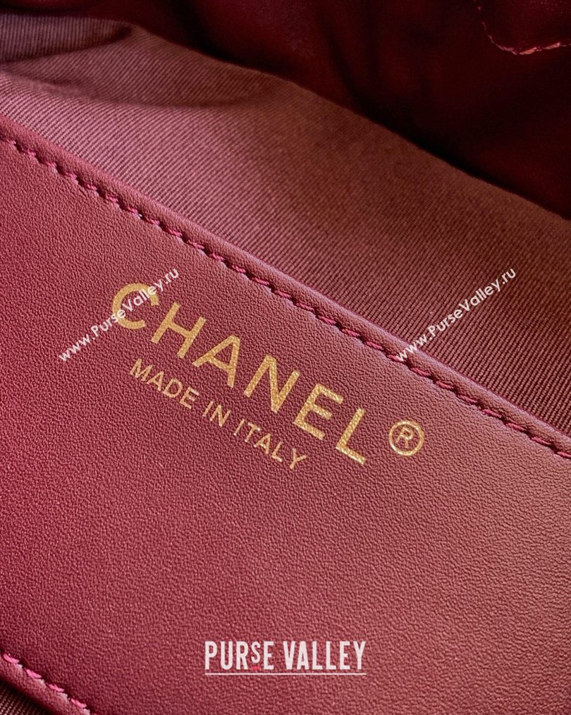 Chanel Calfskin Leather Small Shopping Bag Burgundy 2026 AS6132 (yezi-260204057)