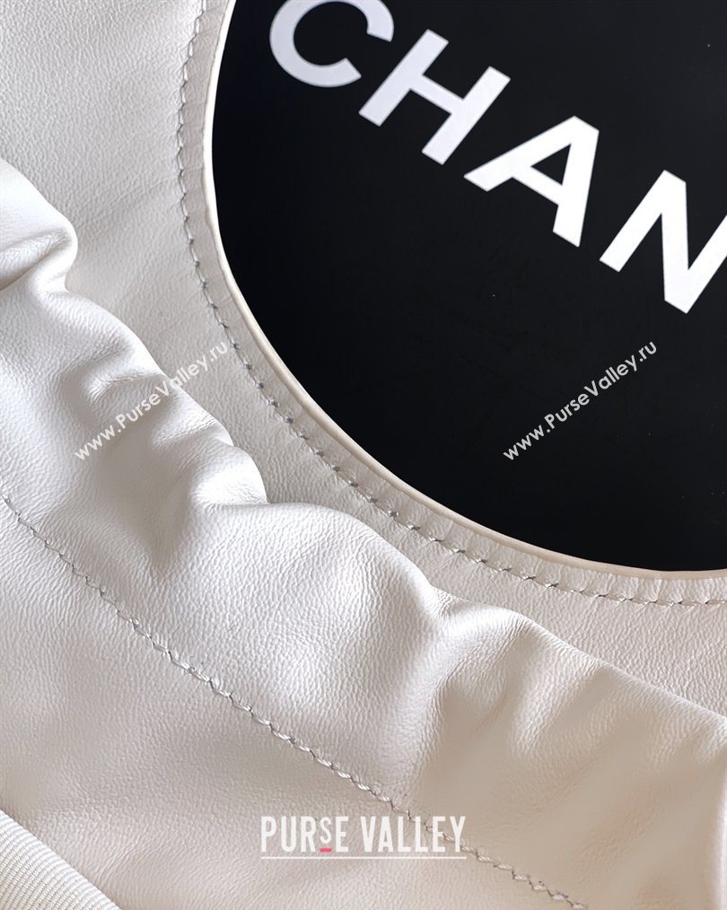 Chanel Calfskin Leather Small Shopping Bag White 2026 AS6132 (yezi-260204058)