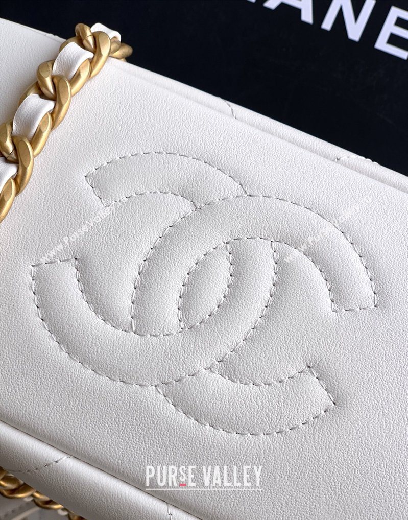 Chanel Calfskin Leather Small Shopping Bag White 2026 AS6132 (yezi-260204058)