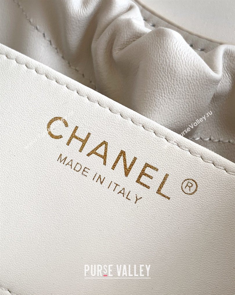 Chanel Calfskin Leather Small Shopping Bag White 2026 AS6132 (yezi-260204058)