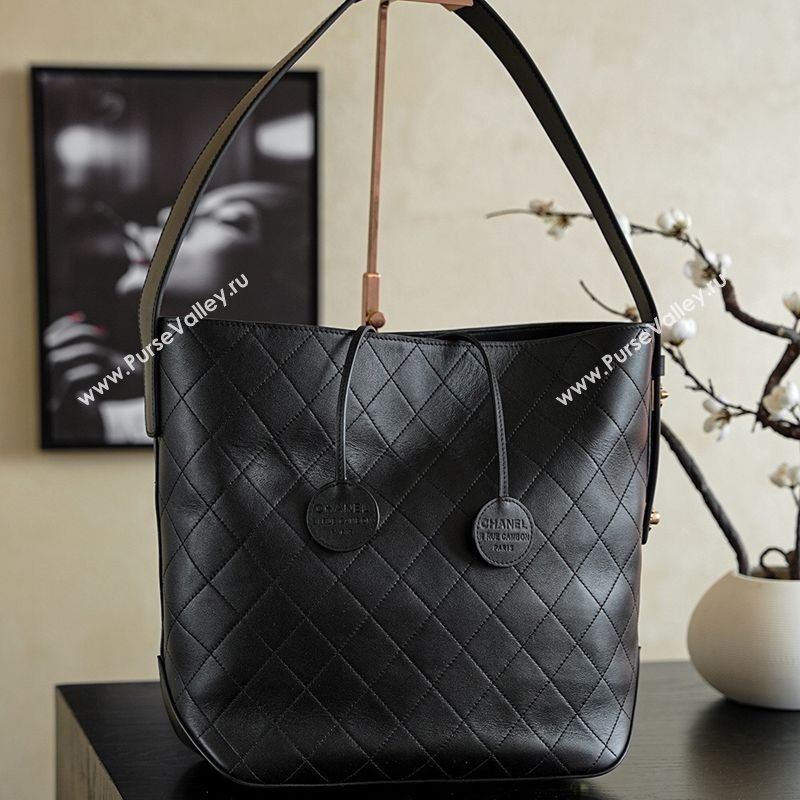 Chanel Calfskin Leather Shopping Bag Black 2026 CH020402 (yezi-260204059)