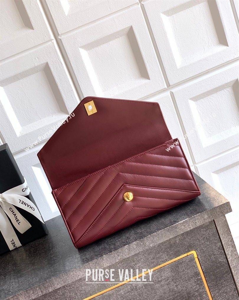 Chanel Chevron Lambskin Leather Flap Top Handle Bag Burgundy 2026 AS6044 (yezi-260204060)