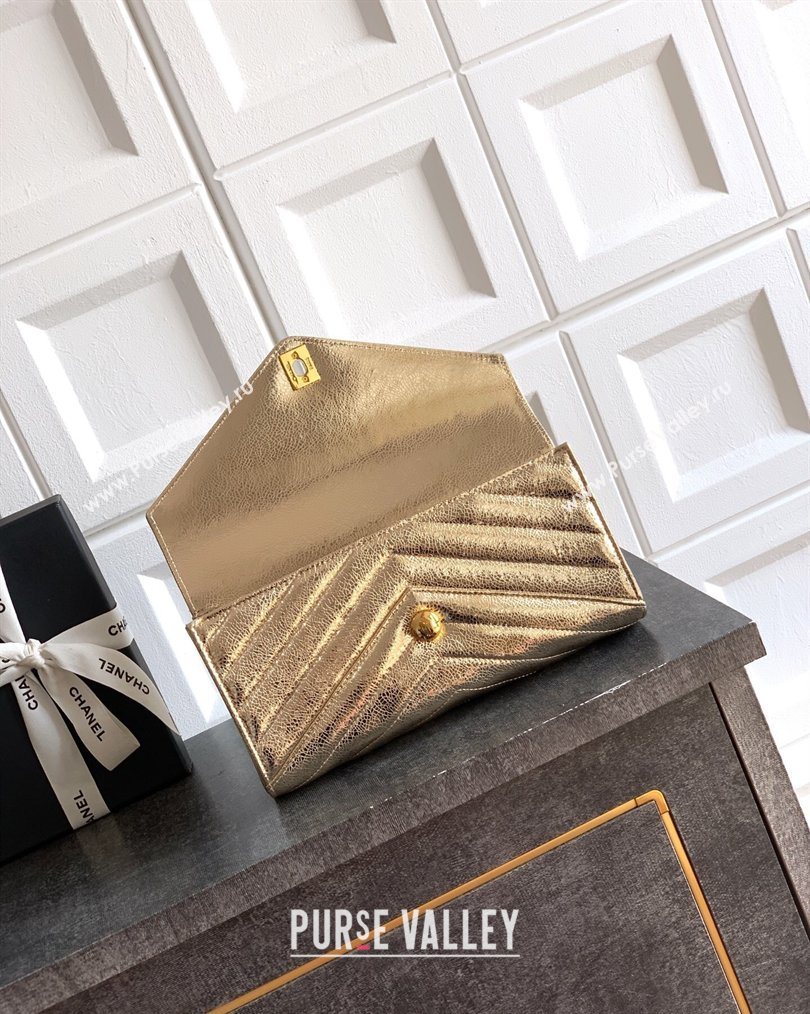 Chanel Chevron Lambskin Leather Flap Top Handle Bag Gold 2026 AS6044 (yezi-260204063)