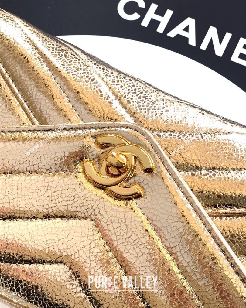 Chanel Chevron Lambskin Leather Flap Top Handle Bag Gold 2026 AS6044 (yezi-260204063)
