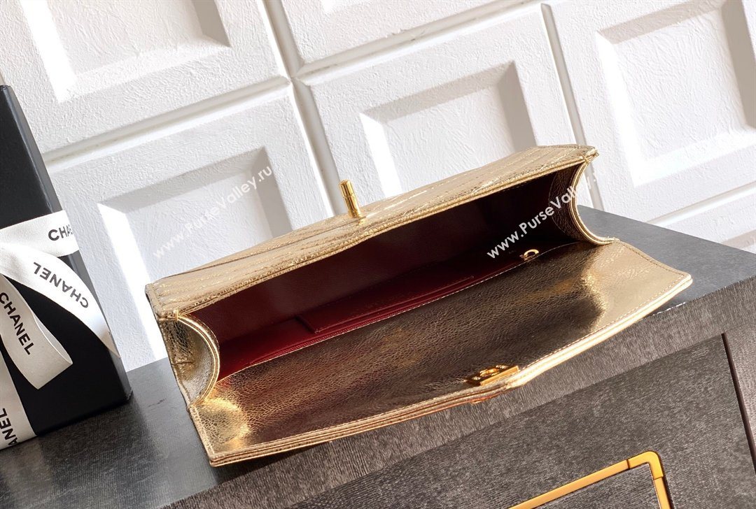 Chanel Chevron Lambskin Leather Flap Top Handle Bag Gold 2026 AS6044 (yezi-260204063)