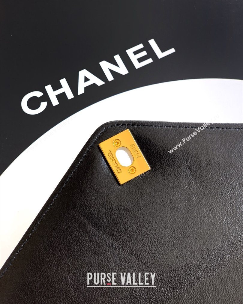 Chanel Chevron Lambskin Leather Flap Top Handle Bag Black 2026 AS6044 (yezi-260204064)