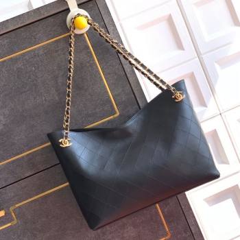 Chanel Calfskin Leather Shopping Bag Black 2026 CH020404 (yezi-260204065)
