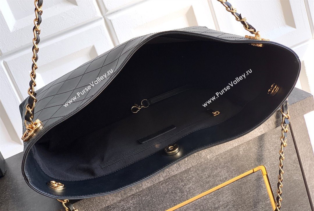 Chanel Calfskin Leather Shopping Bag Black 2026 CH020404 (yezi-260204065)