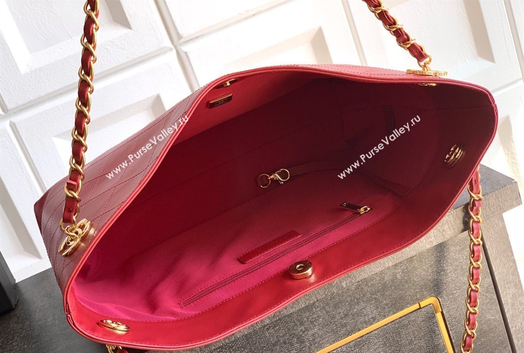 Chanel Calfskin Leather Shopping Bag Red 2026 CH020404 (yezi-260204066)