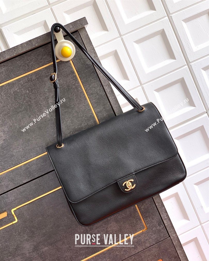 Chanel Grained Calfskin Leather Flap Bag Black 2026 CH020405 (yezi-260204069)