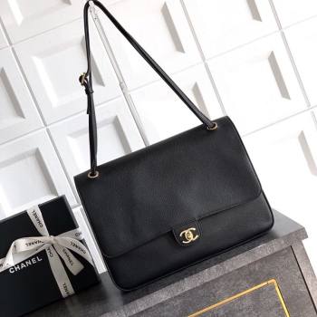 Chanel Grained Calfskin Leather Flap Bag Black 2026 CH020405 (yezi-260204069)