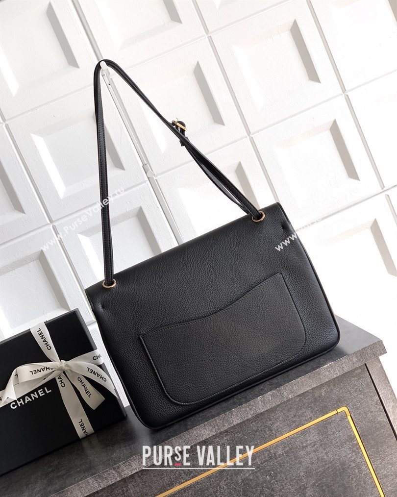 Chanel Grained Calfskin Leather Flap Bag Black 2026 CH020405 (yezi-260204069)