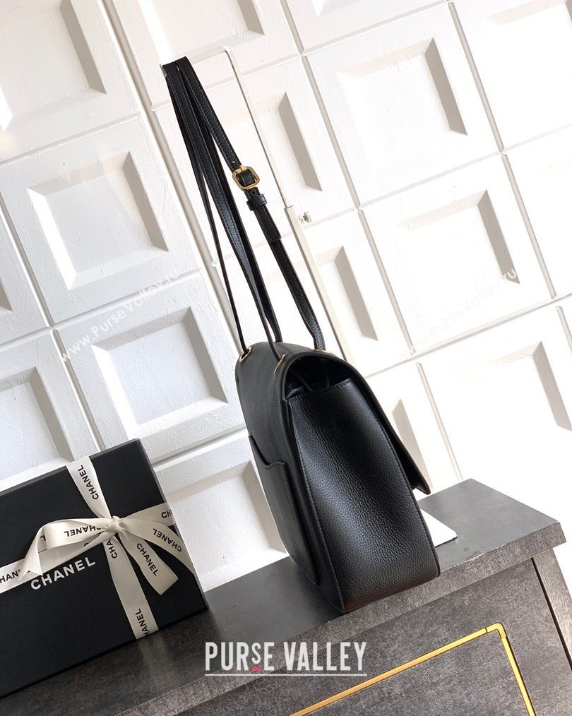 Chanel Grained Calfskin Leather Flap Bag Black 2026 CH020405 (yezi-260204069)