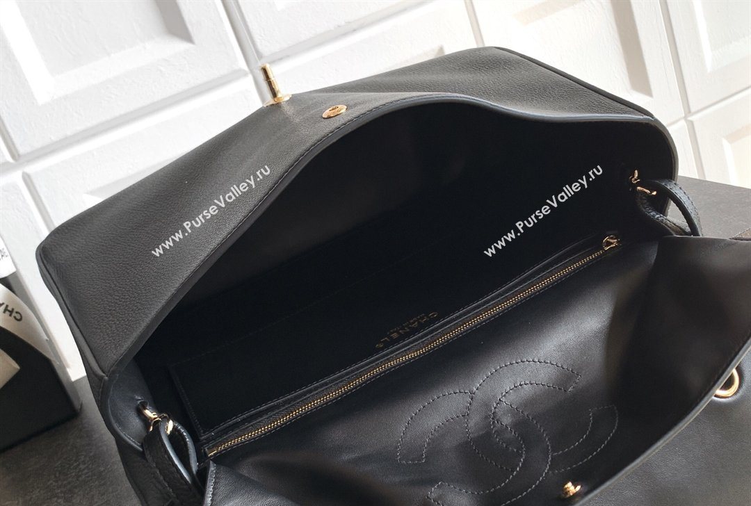 Chanel Grained Calfskin Leather Flap Bag Black 2026 CH020405 (yezi-260204069)