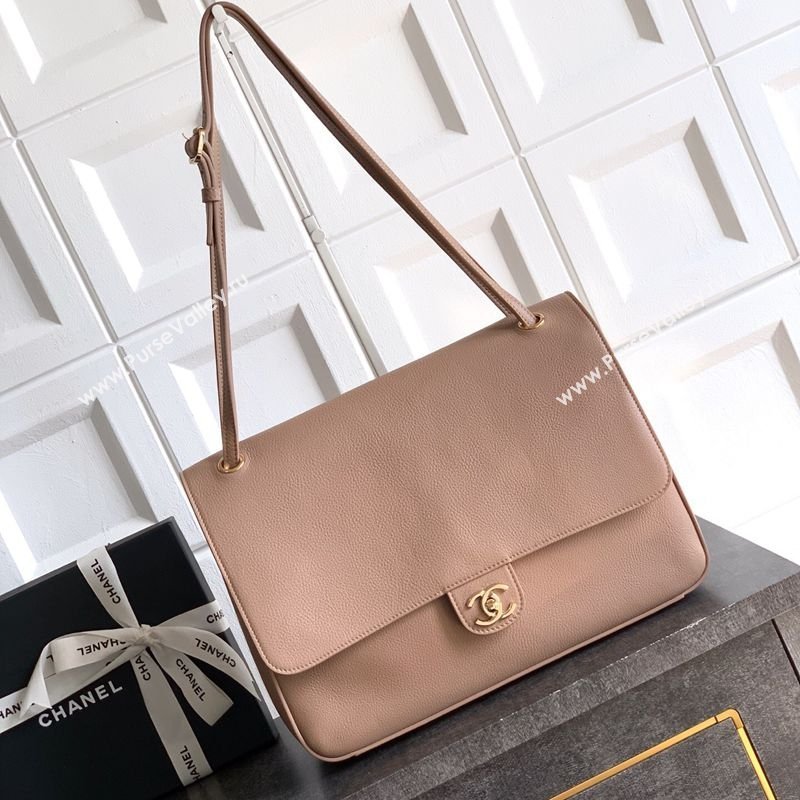 Chanel Grained Calfskin Leather Flap Bag Light Khaki 2026 CH020405 (yezi-260204070)