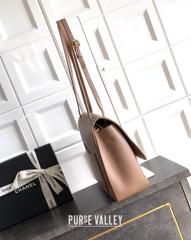 Chanel Grained Calfskin Leather Flap Bag Light Khaki 2026 CH020405 (yezi-260204070)