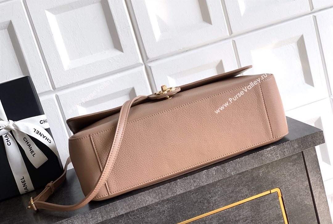 Chanel Grained Calfskin Leather Flap Bag Light Khaki 2026 CH020405 (yezi-260204070)